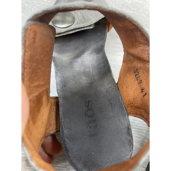 Taos Carousel 3 Women's Sandal Gray Leather Buckle Ankle Strap 8.5 Shoes - Picture 8 of 12